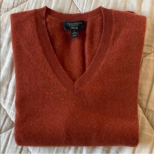 SOLD- x-posted; Charter Club Cashmere V-Neck Sweater in Warm Rust